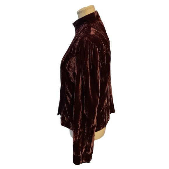 Jules & James Burgundy Velvet Jacket Blazer Size 12 - Picture 2 of 11